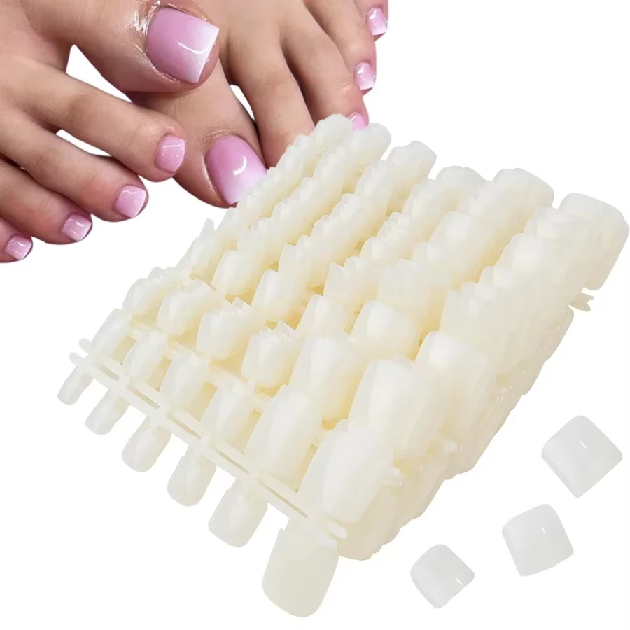 600 faux ongles d'orteils couleur naturelle