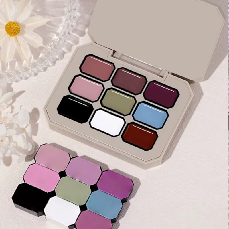 Vernis à ongles blush à haute saturation dégradé solide de 9 couleurs