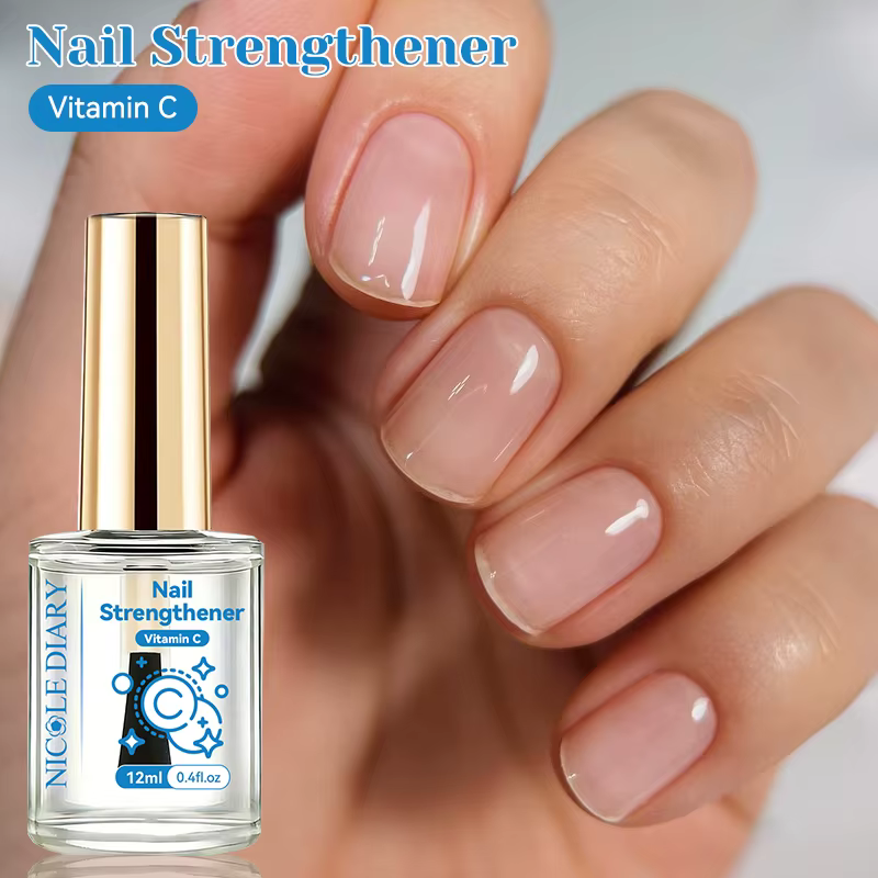 NICOLE DIARY 12ml Vernis à ongles rose fortifiant naturel transparent pour une brillance améliorée