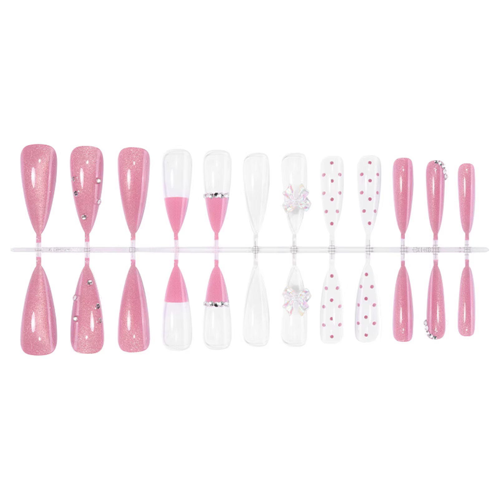 24 faux ongles longs pointus