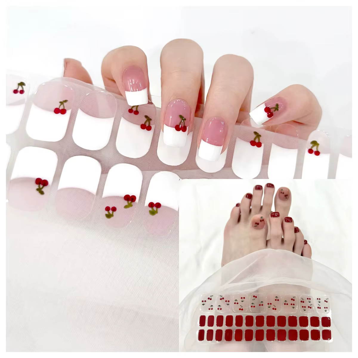 Ensemble d'autocollants pour ongles en Gel Semi-durci