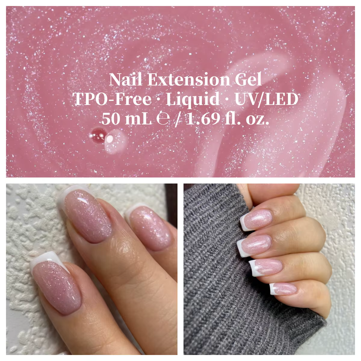 MSHARE 50g Gel Constructeur Liquide Scintillant pour Ongles