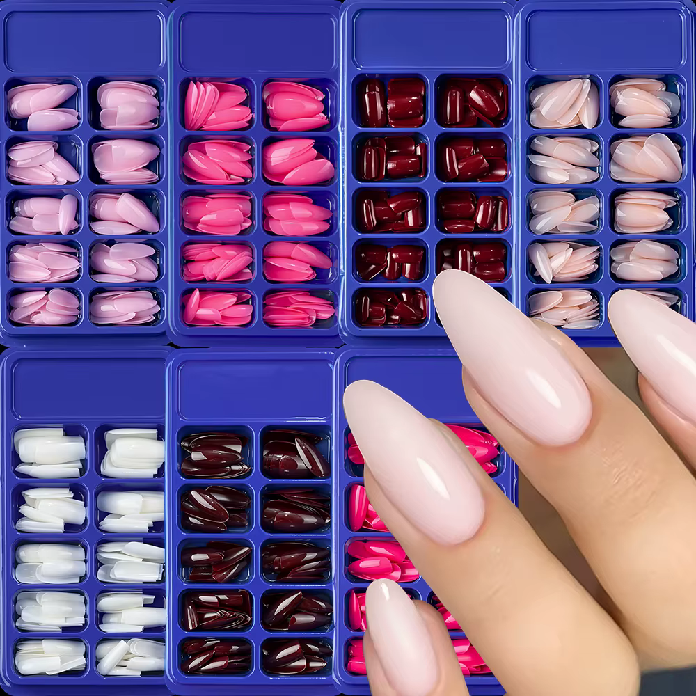 Faux ongles carrés courts rouges