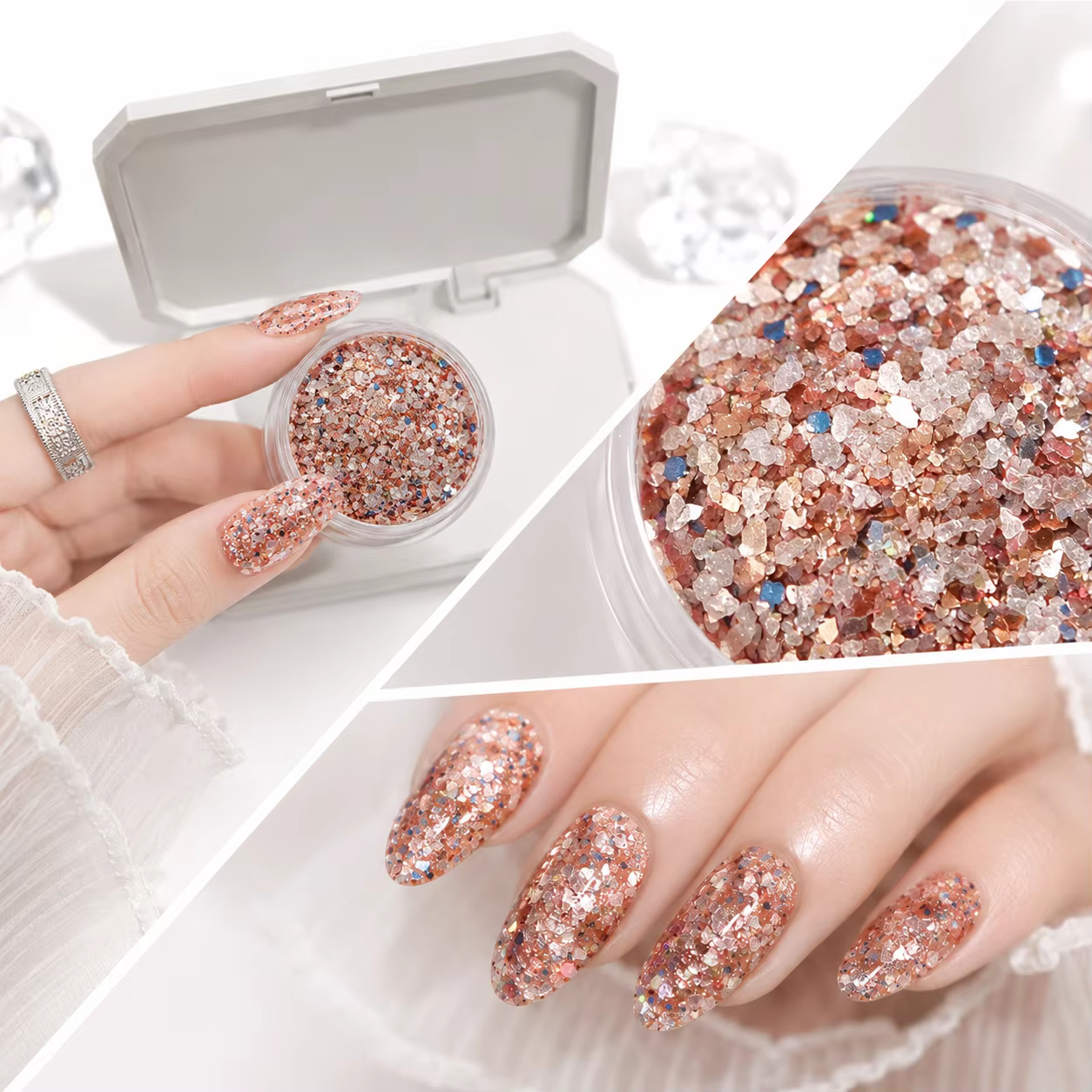 Bh Bay-Boîte de puces colorées pour Nail Art