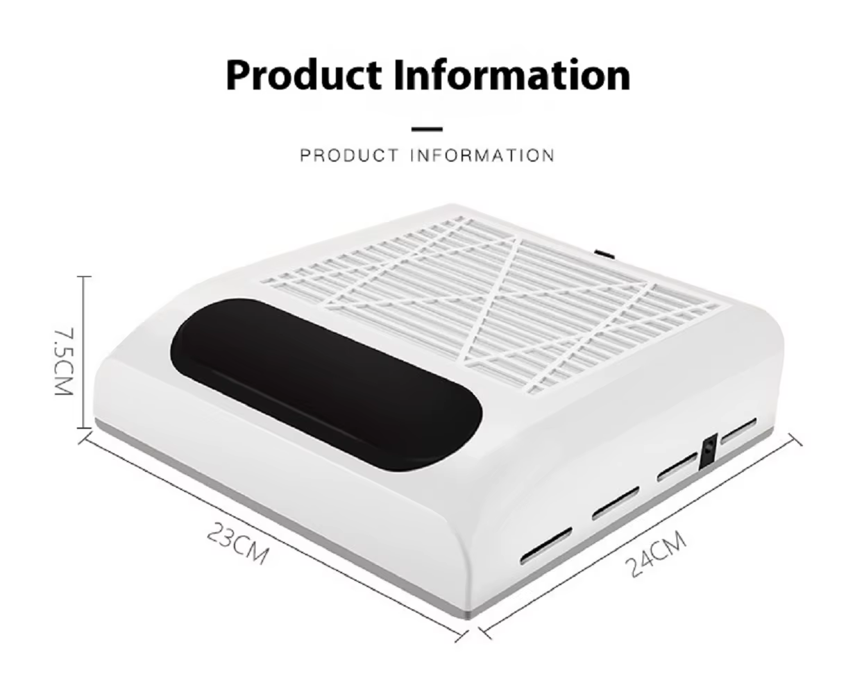 Collecteur de poussière pour ongles avec filtre détachable, aspirateur puissant pour équipement de salon de manucure acrylique