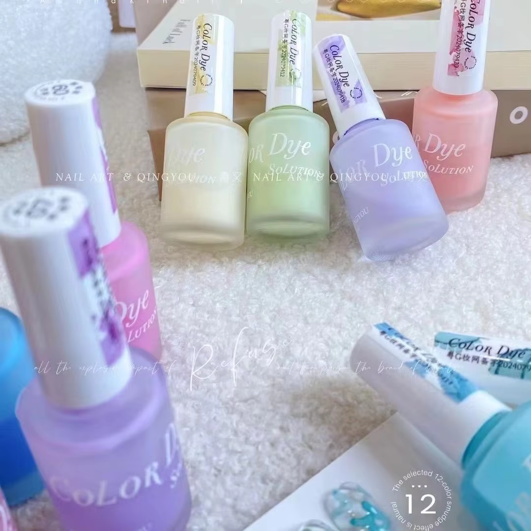  Kit de vernis gel effet nuage aquarelle 12 couleurs/ensemble pour nail art couleur macaron