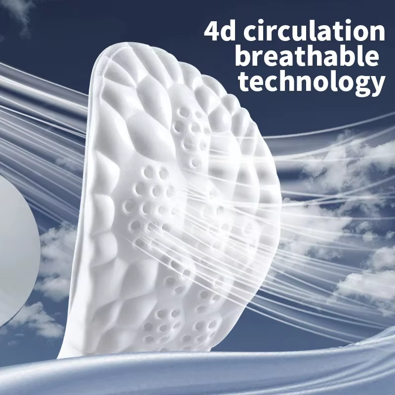 Semelles intérieures de sport pour chaussures, technologie Cloud 4D, semelle en PU, coussin d'absorption des chocs doux et respirant, semelles orthopédiques de course