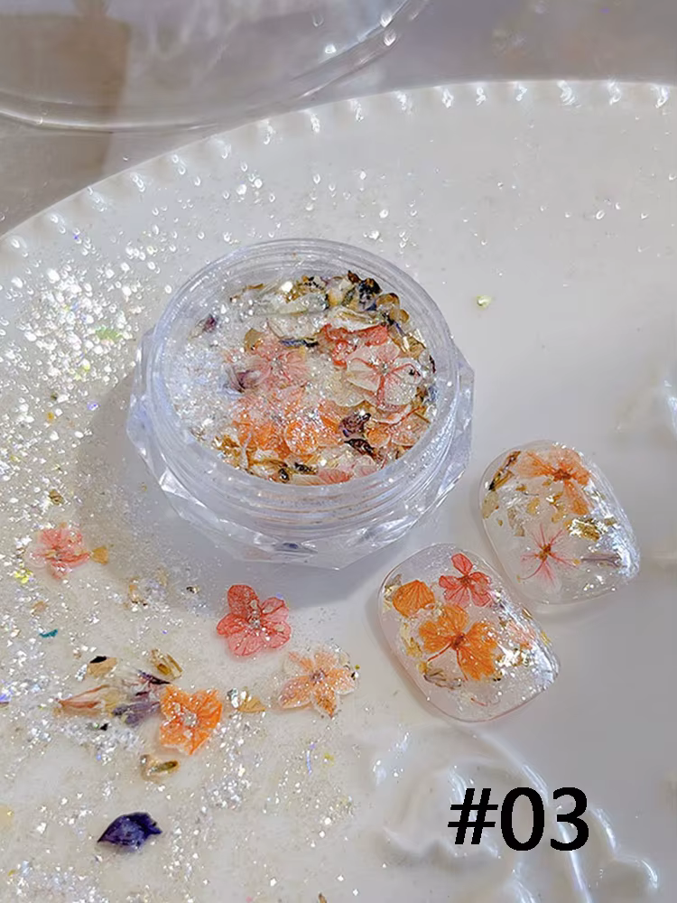 1/6 pièce de poudre à ongles Opal Flower