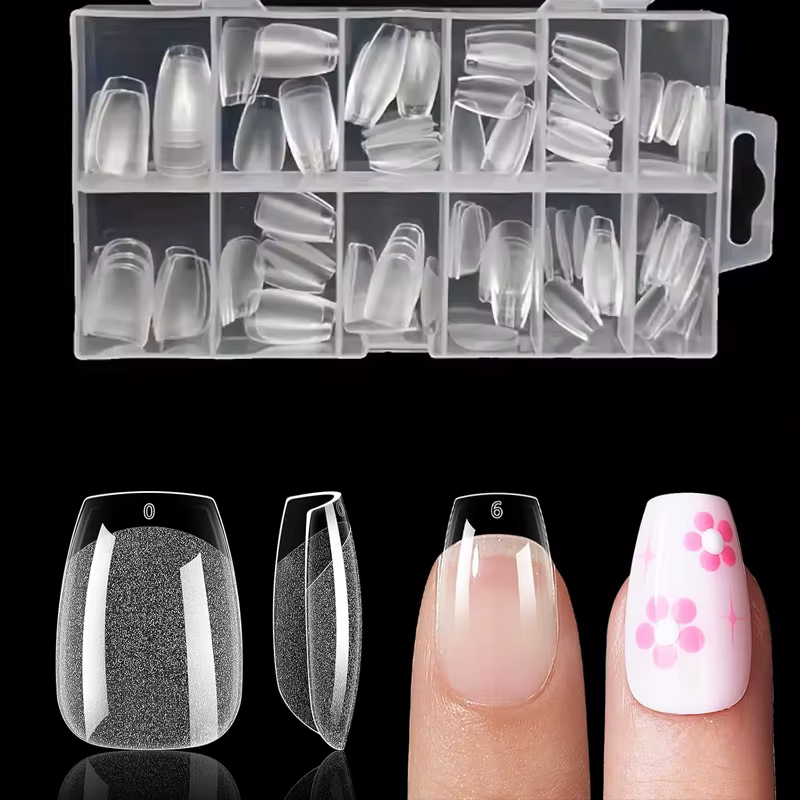 Pointes d'ongles ultra-courtes en forme de cercueil : 120 pièces