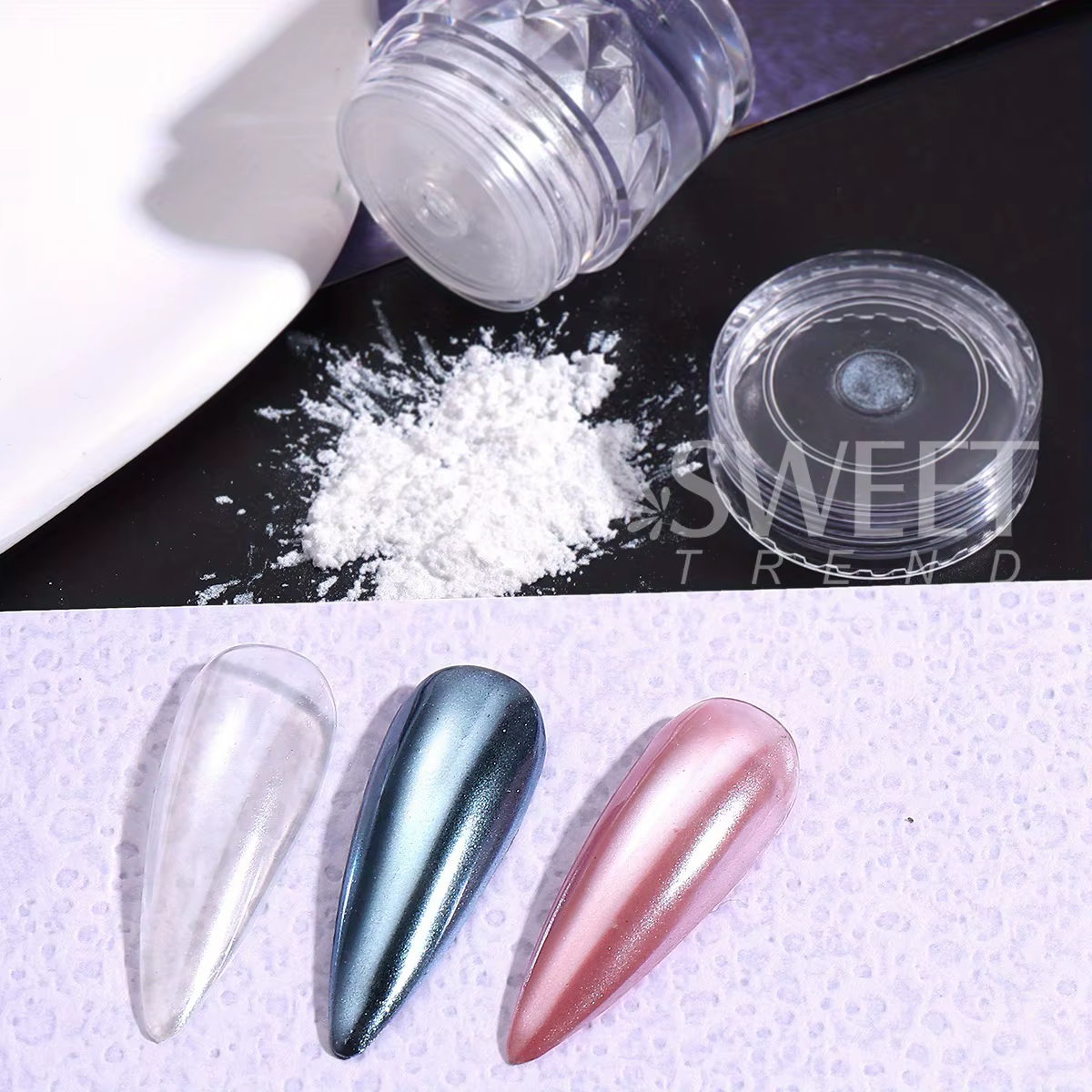 Poudre à paillettes pour ongles