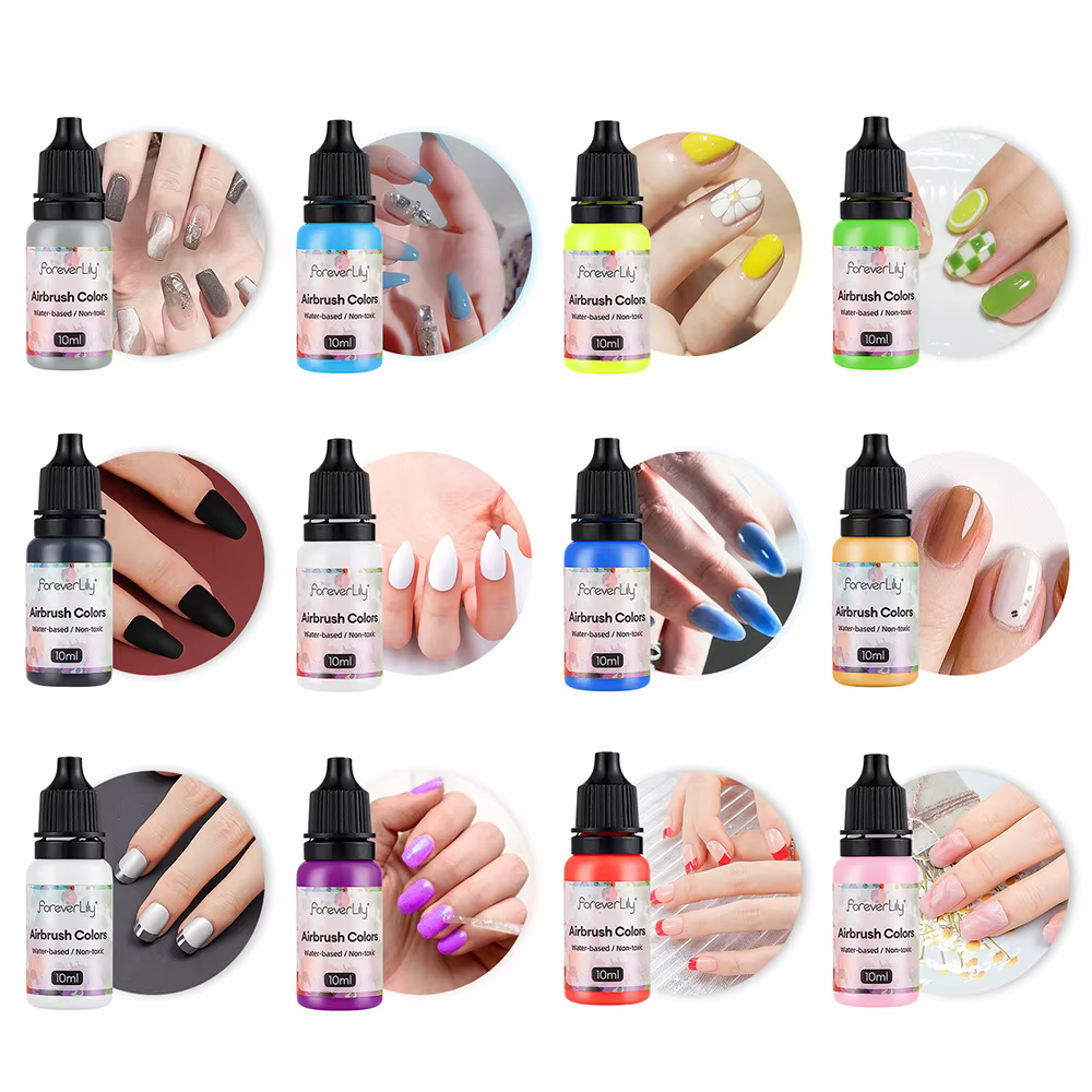 12 pièces vernis à ongles peinture aérographe encre