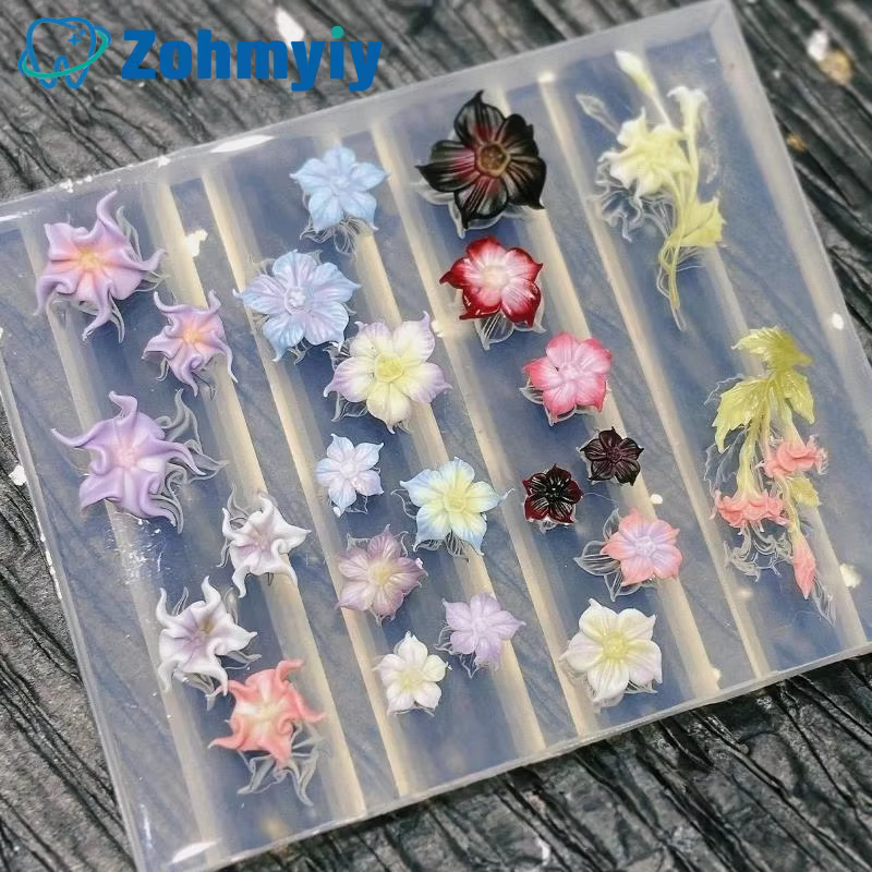 Moule en silicone pour nail art avec nœud en dentelle