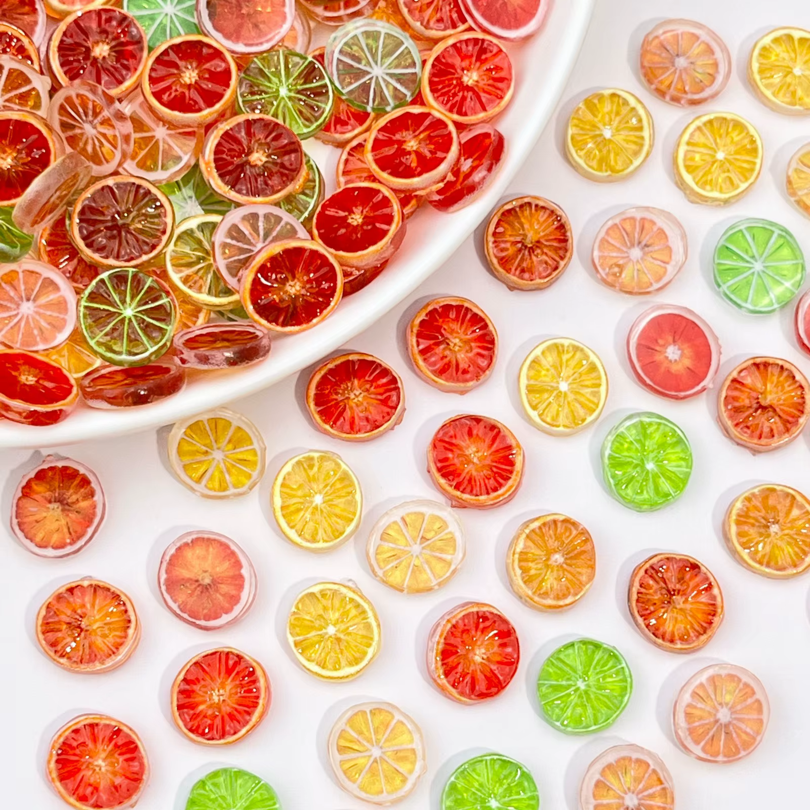 Breloques pour ongles en résine Orange