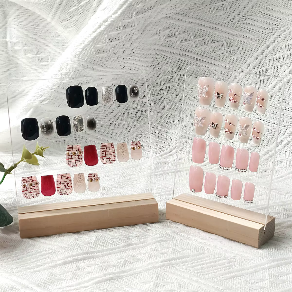 Présentoir à ongles en acrylique transparent