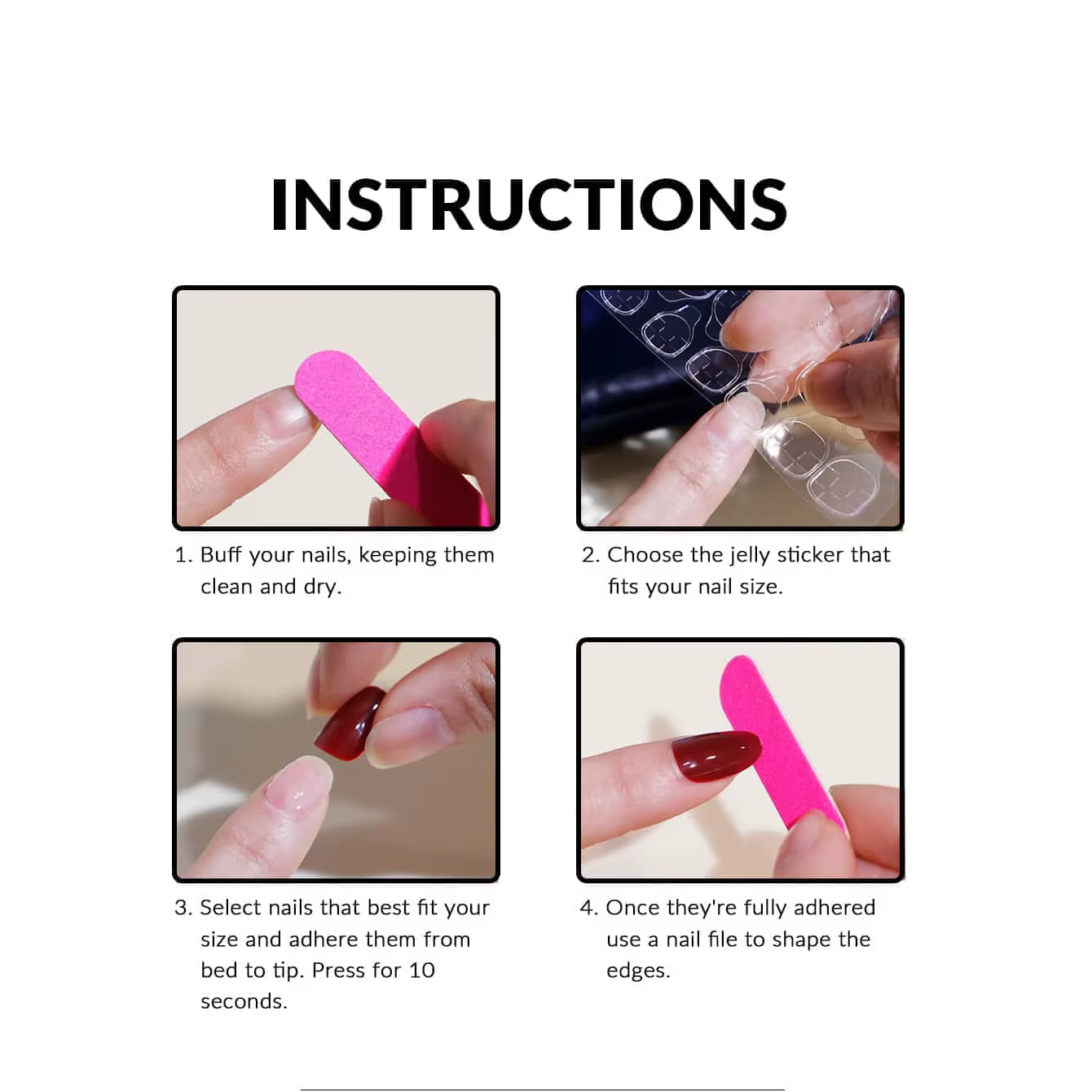 Faux ongles français blanc amande pour femmes et filles