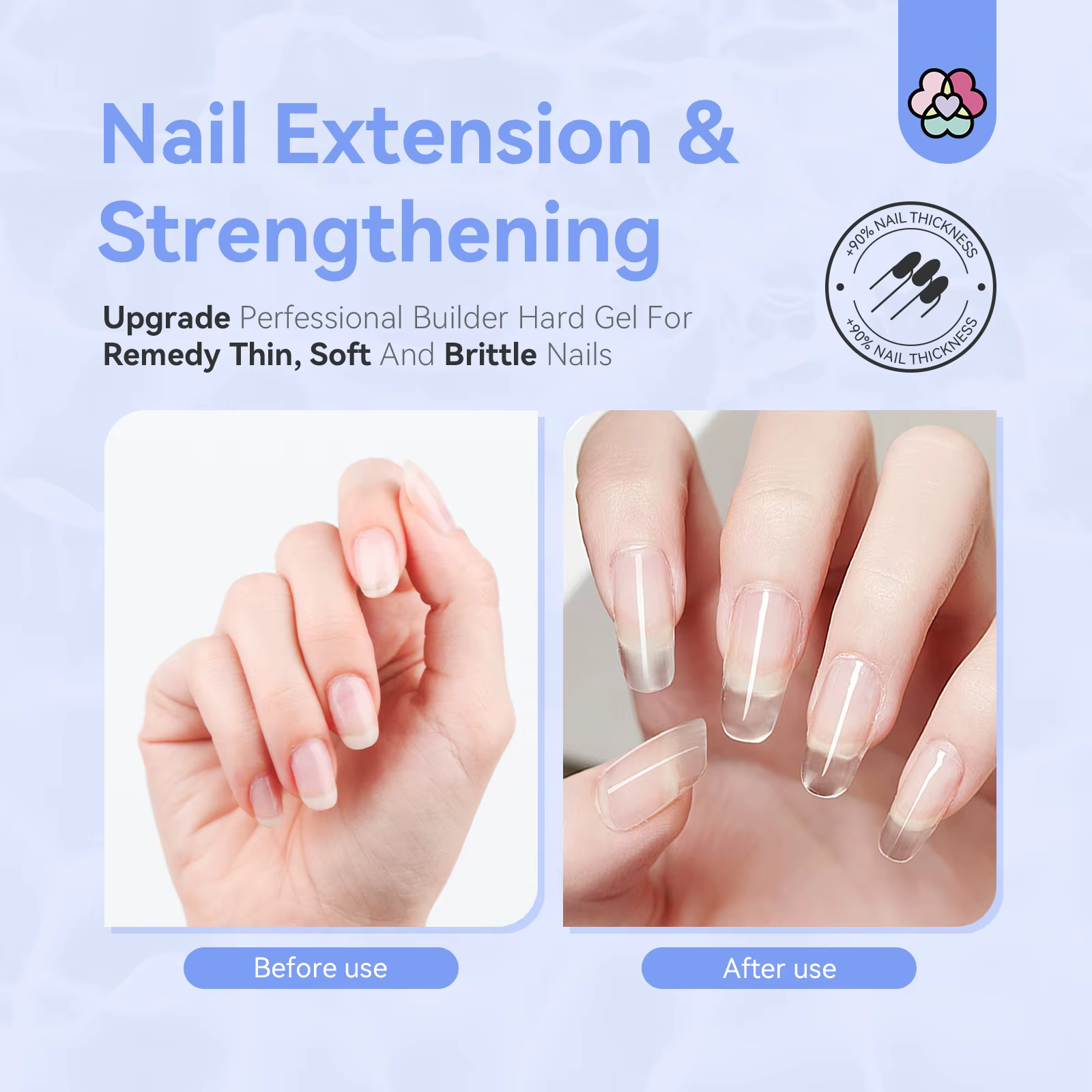 SAVILAND Builder Kit de gel pour ongles 60g Ensemble d'extension d'ongles transparent avec 100 formes
