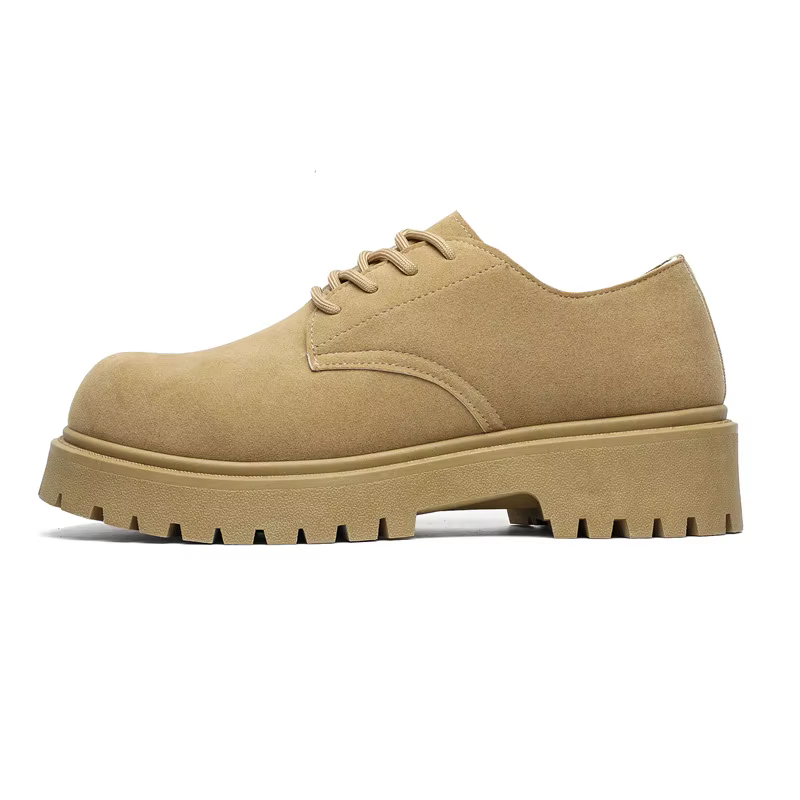 Bottes de travail robustes pour hommes, style Derby, rétro, à lacets, en daim, semelle épaisse, respirantes, basses, chaussures décontractées industrielles pour hommes 2026