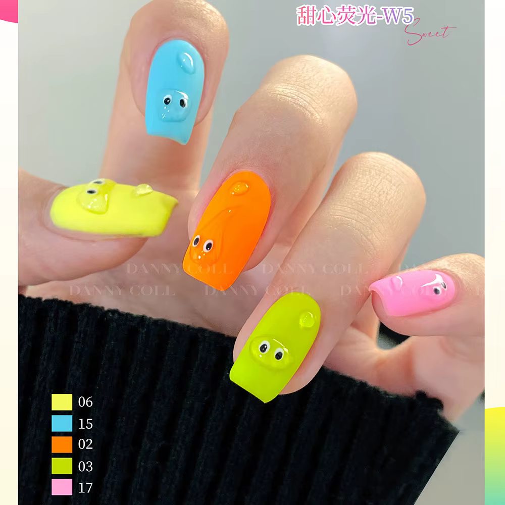 22 pièces Fluorescent néon rouge rose couleurs Gel vernis à ongles ensemble avec carte bleu vif tremper UV LED vernis à ongles Kit de manucure