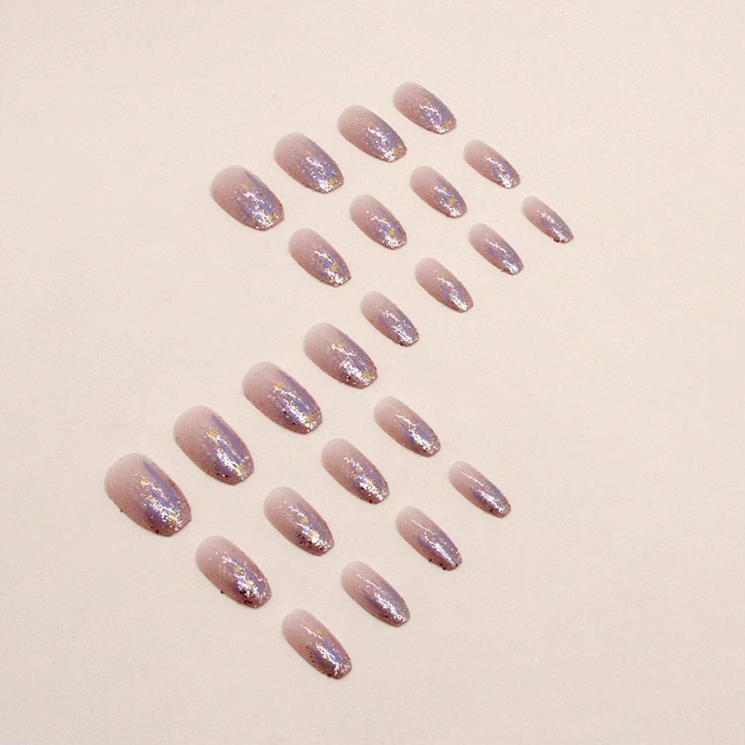 Ongles à pression rose violet brillant carrés courts brillants détachables en acrylique adaptés à l'art des ongles des femmes et des filles