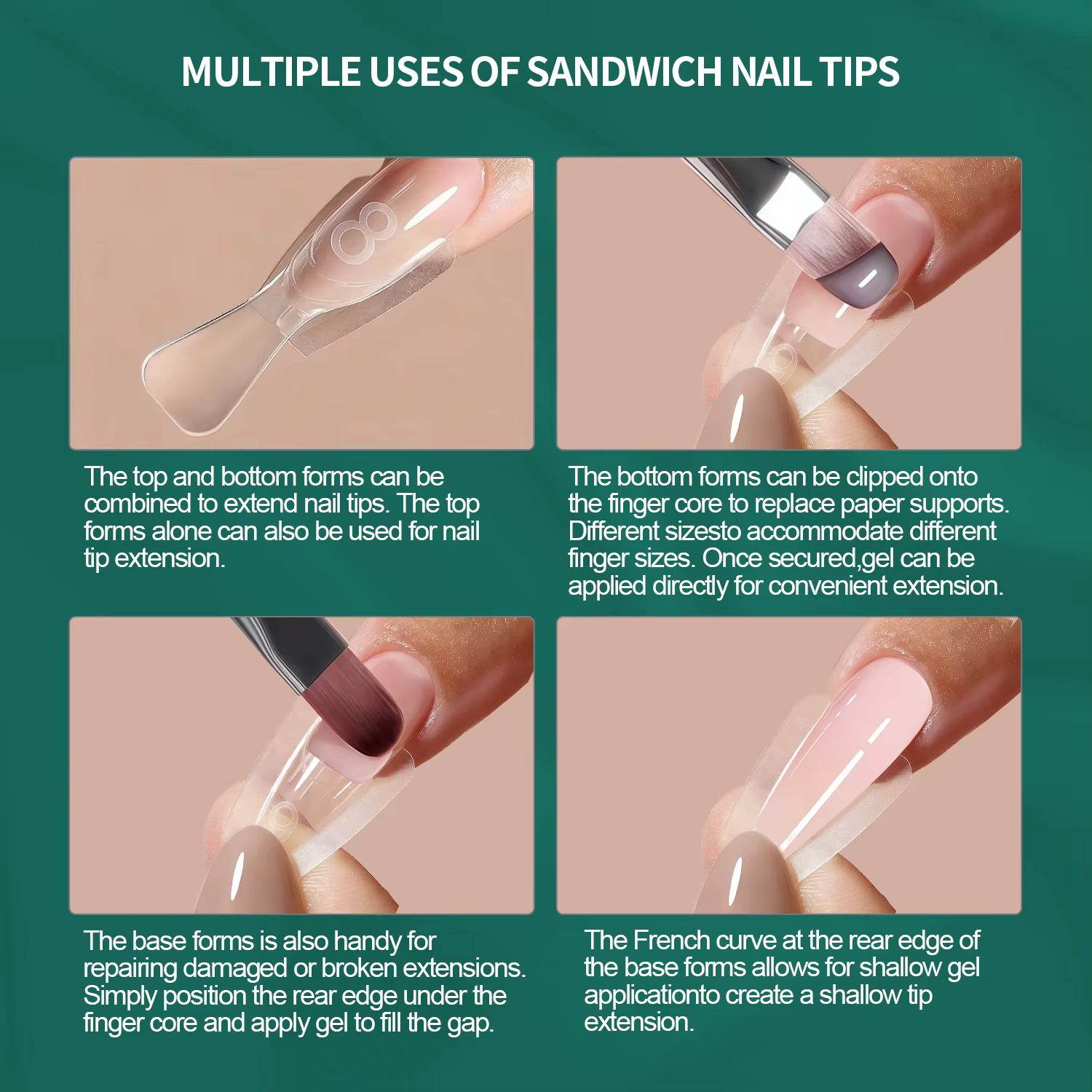 Kit de formes à ongles doubles Nailpop courtes ovales