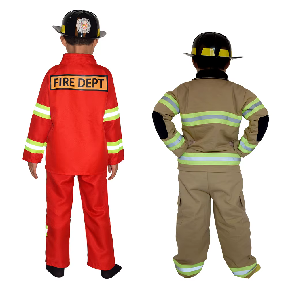 Vêtements de jeu de rôle de pompier pour enfants, sans chapeau, vêtements de Cosplay pour perceuse à feu, Costumes de spectacle d'incendie pour enfants