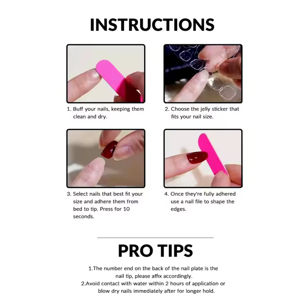 Faux ongles rouges brillants avec colle