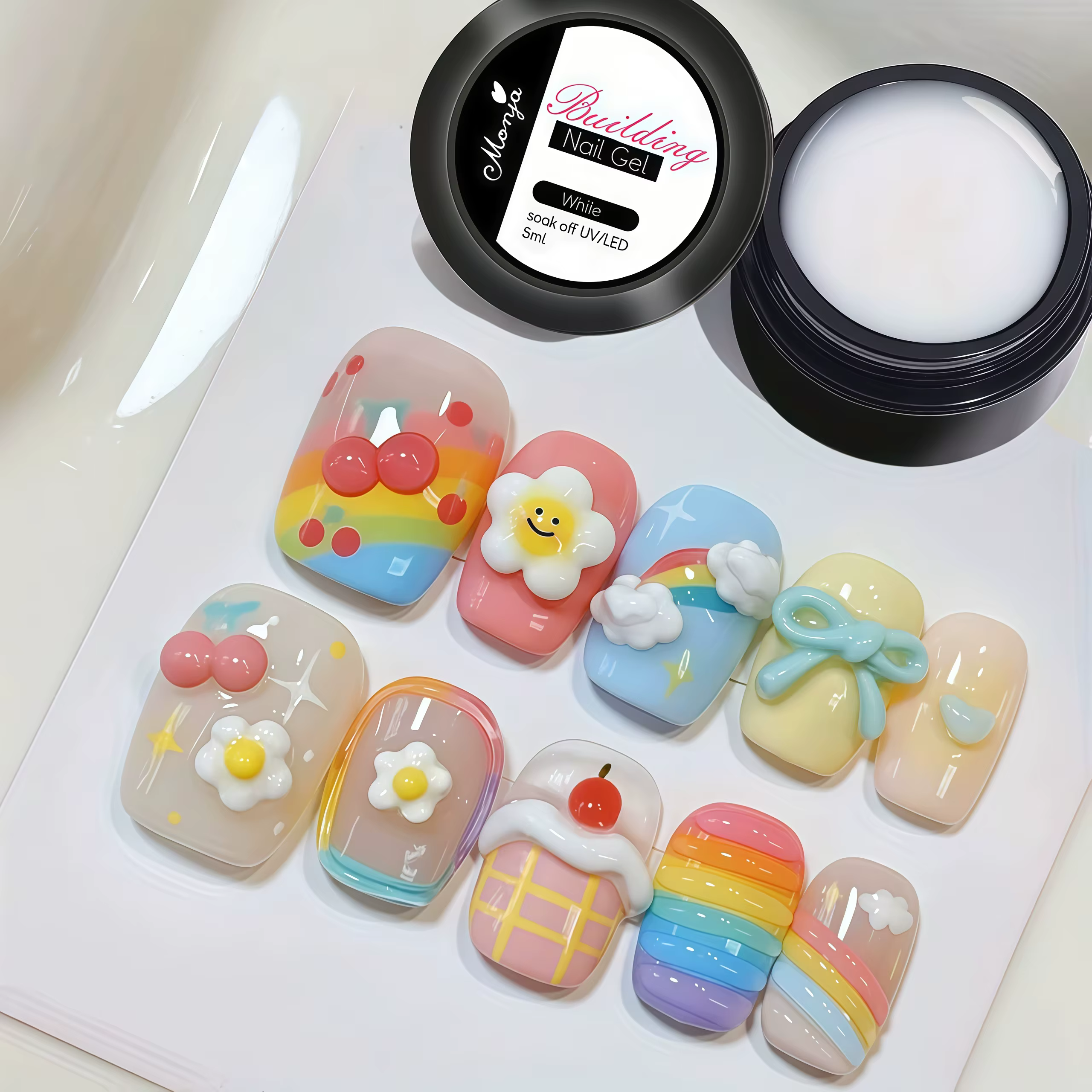 Gel pour ongles 3D, superposition dure et durable non collante