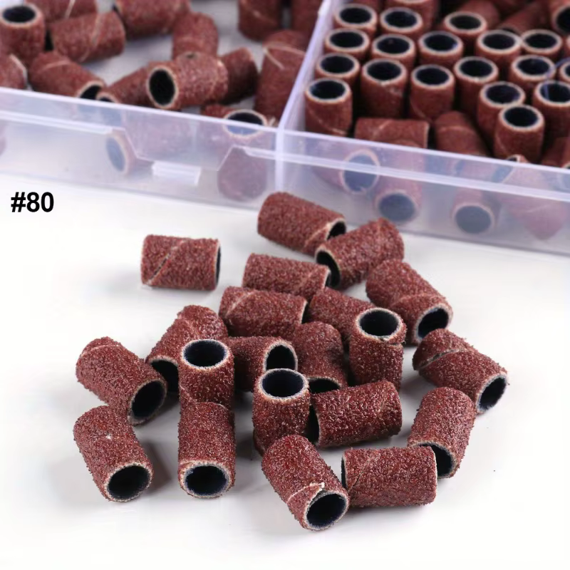 210 pièces bandes de capuchon de ponçage des ongles 80 ''/120''/180 ponceuse forets