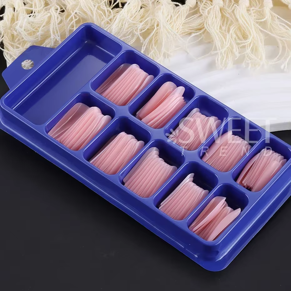 100 pièces nu rose faux ongles presse
