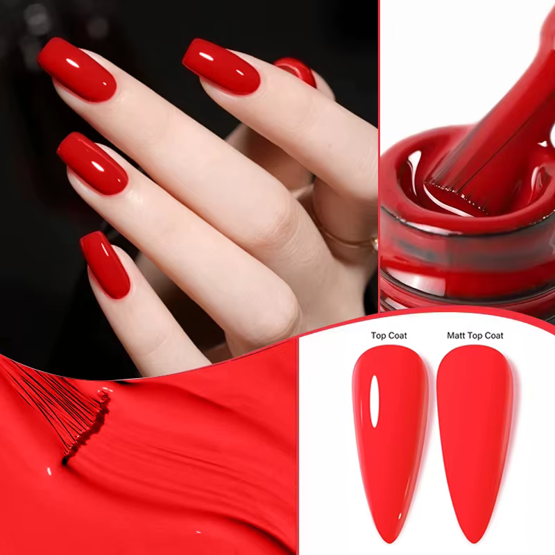 Vernis à ongles gel rouge intense 15ml UV LED Soak Off Haute Pigmentation Couvrance Totale Longue Durée Qualité Salon Manucure