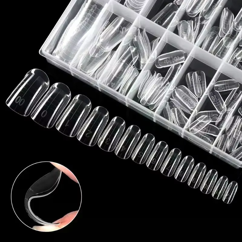 140 pièces/boîte couverture complète faux ongles Ultra mince clair presse sur orteil pied
