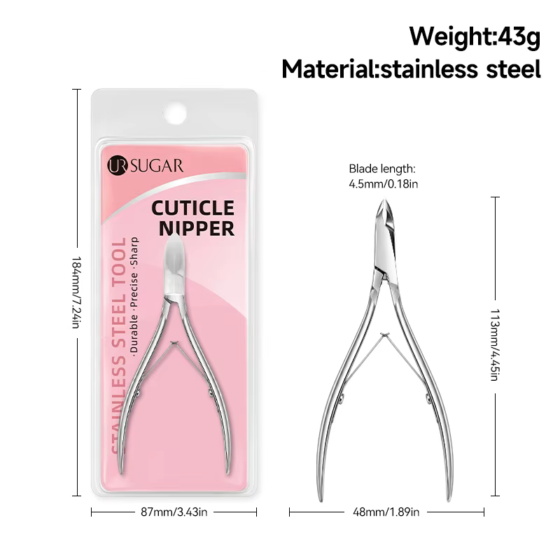 Coupe-cuticules en acier inoxydable UR SUGAR avec lame inclinée et double ressort