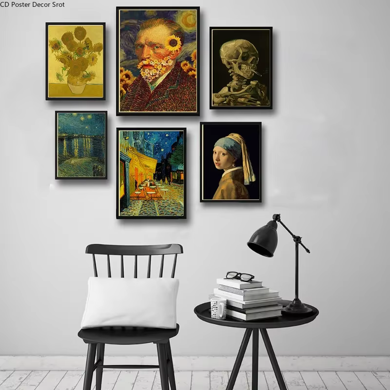 Affiche de Peinture à l'Huile Vintage en Papier Kraft, Grand Peintre, Vincent Van Gogh, Bricolage, pour Maison, Chambre, Bar, 73 Art, Décoration Murale, Cadeau