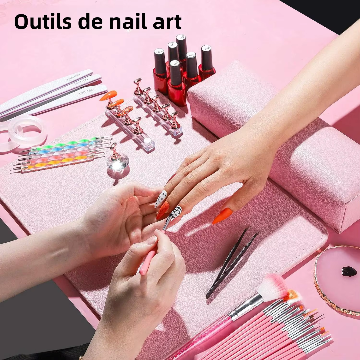 Kit professionnel de nail art : complet avec pinceaux