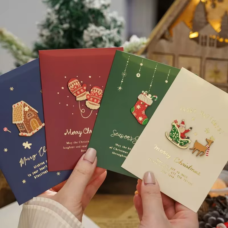 Cartes de Noël Cartes de réveillon de Noël vintage Cartes cadeaux Cartes de voeux de vacances Cartes de Noël manuscrites