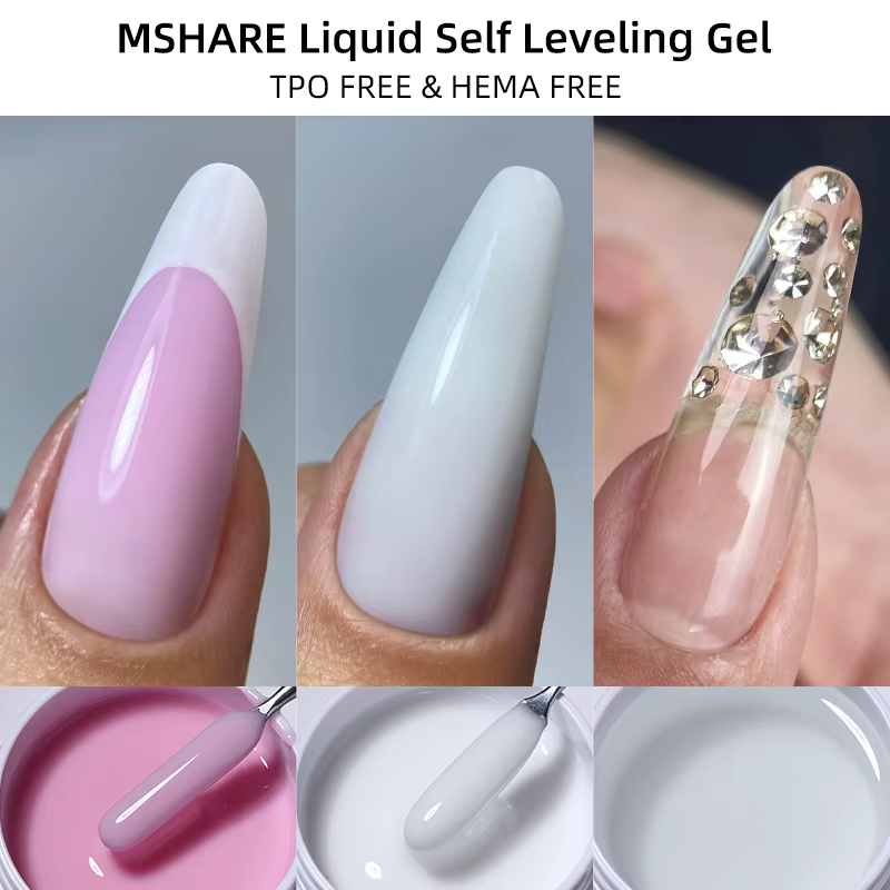MSHARE 250g Gel acrylique liquide Acrygel TPO constructeur gratuit Gel pour ongles Extension Constuction auto-niveau tremper Gel UV LED