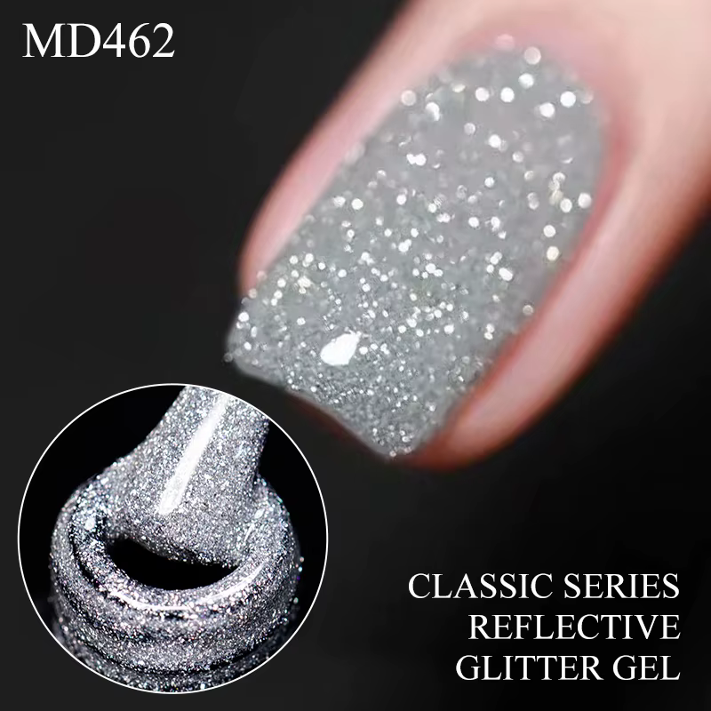 Vernis à ongles gel réfléchissant argenté 8ml
