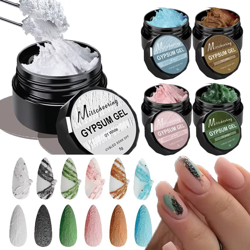 Gel vernis à ongles solide en gypse pour effet de sculpture 3D