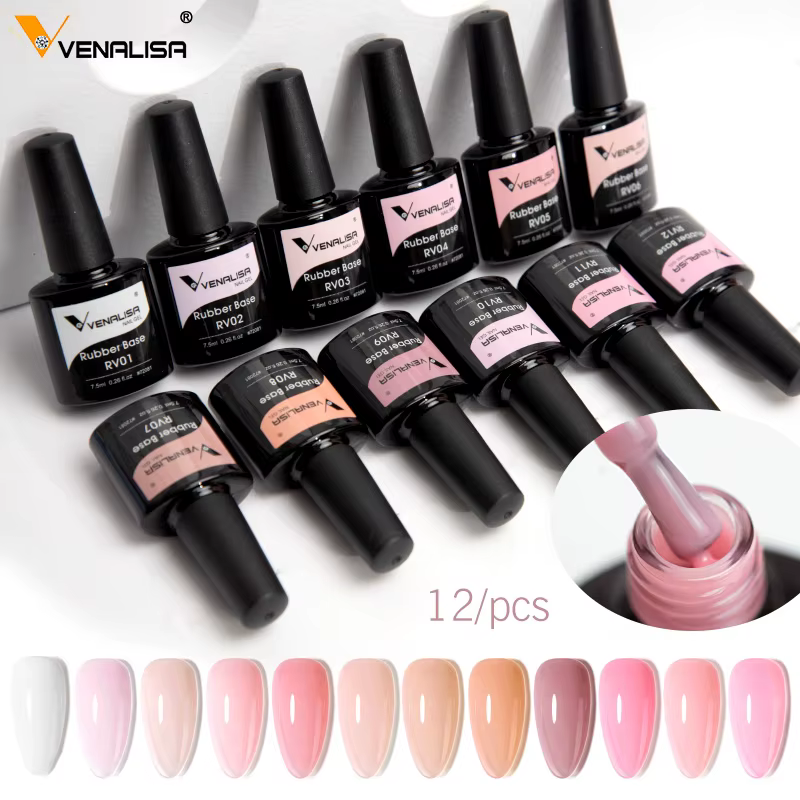 VENALISA Base en caoutchouc manteau couleur bébé Boomer couverture nue français ongles Camouflage tremper UV LED gelée translucide Semi Permanent