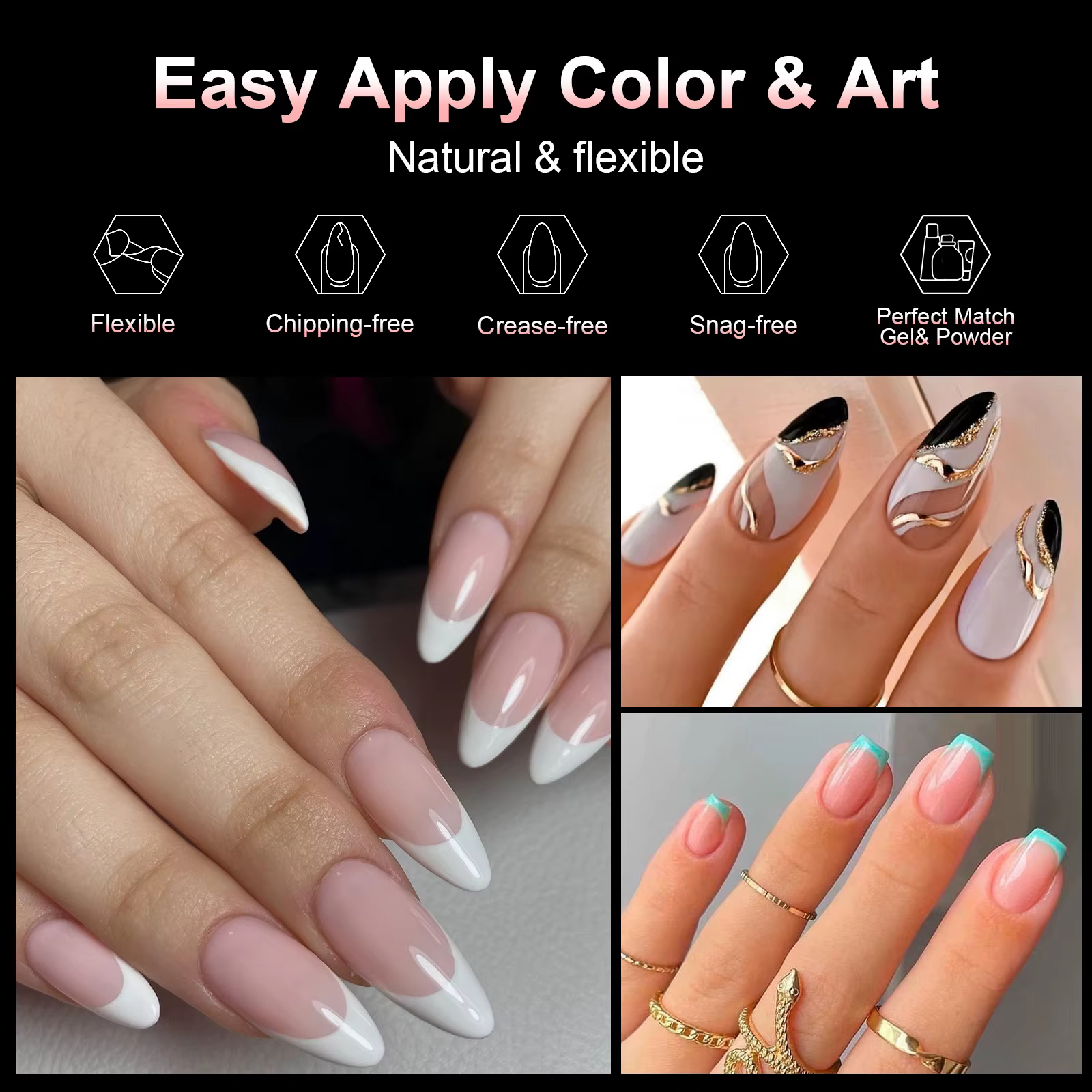 100 pièces cercueil d'amande Gel souple ongles conseils demi-givré couverture complète presse