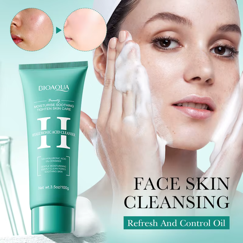 BIOAQUA nettoyant pour le visage à l'acide hyaluronique mousse de lavage du visage hydratante Anti-âge nettoyant pour le visage produits de soins de la peau du visage