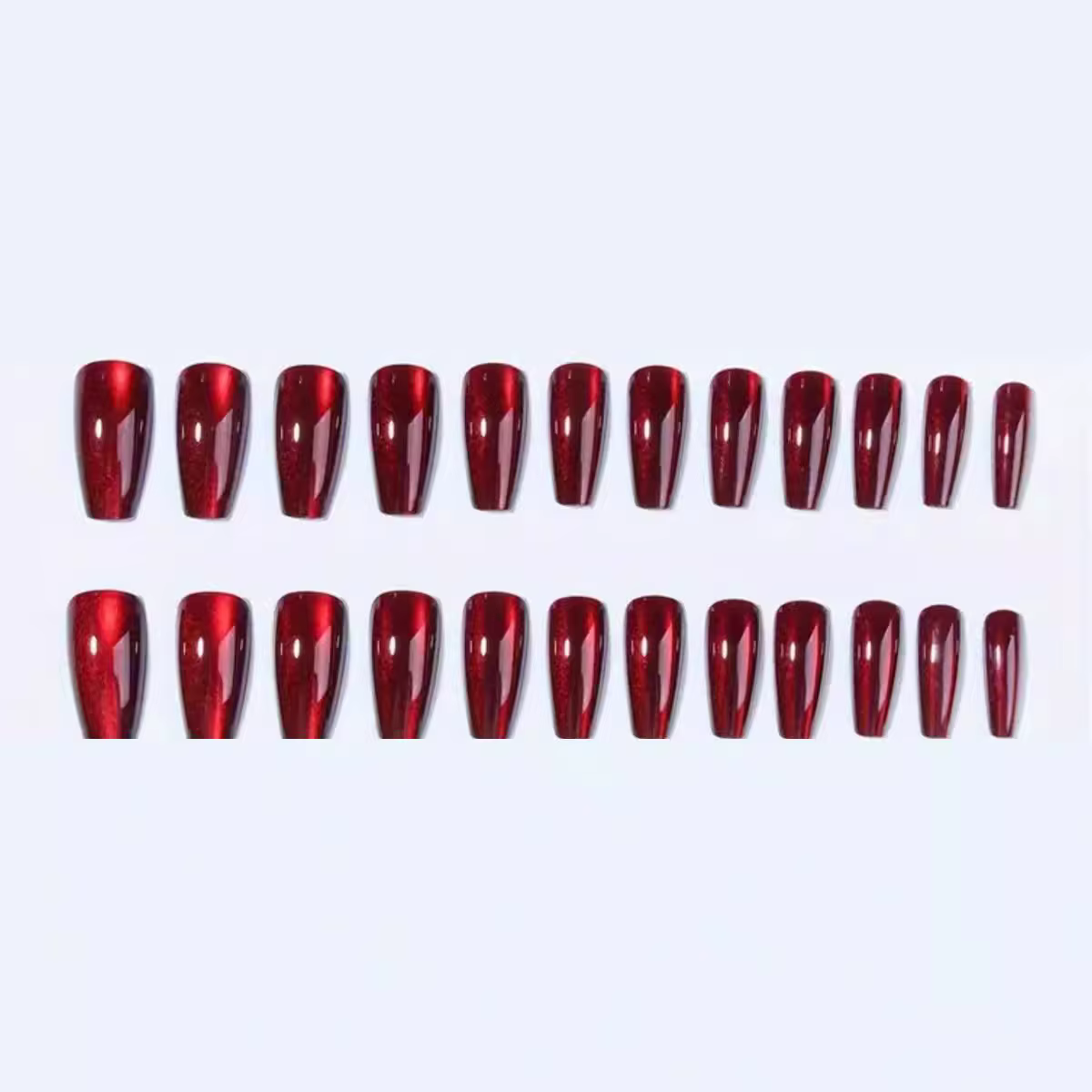 24 pièces oeil de chat rouge portant des ongles cerise