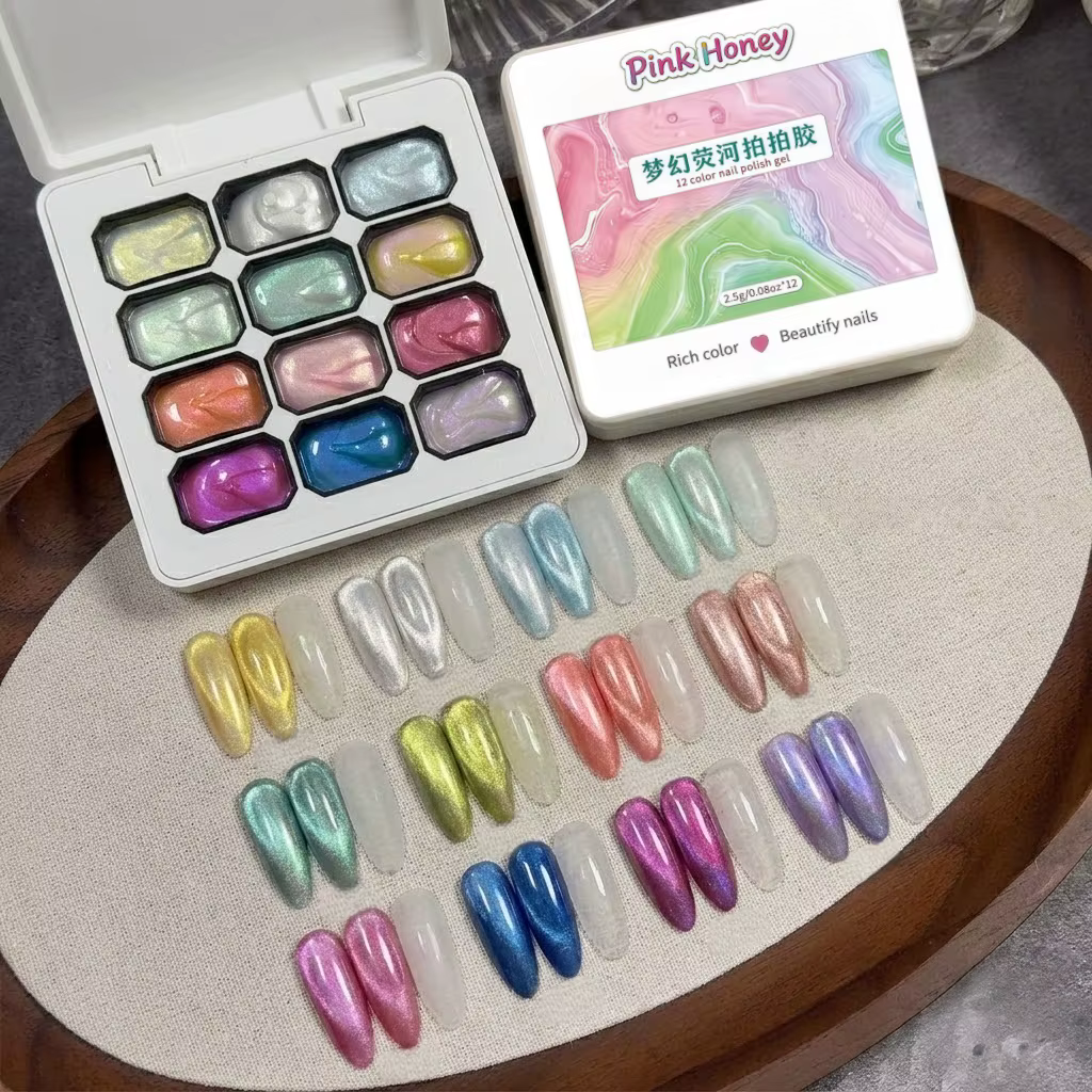 Kit de Gel pour Ongles à Texture Rêveuse 12 Grilles