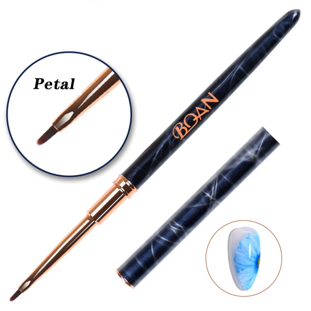 BQAN pinceau à ongles pétale de marbre perle acrylique Nail Art Liner brosse lignes françaises grille fleur peinture dessin stylo manucure outils