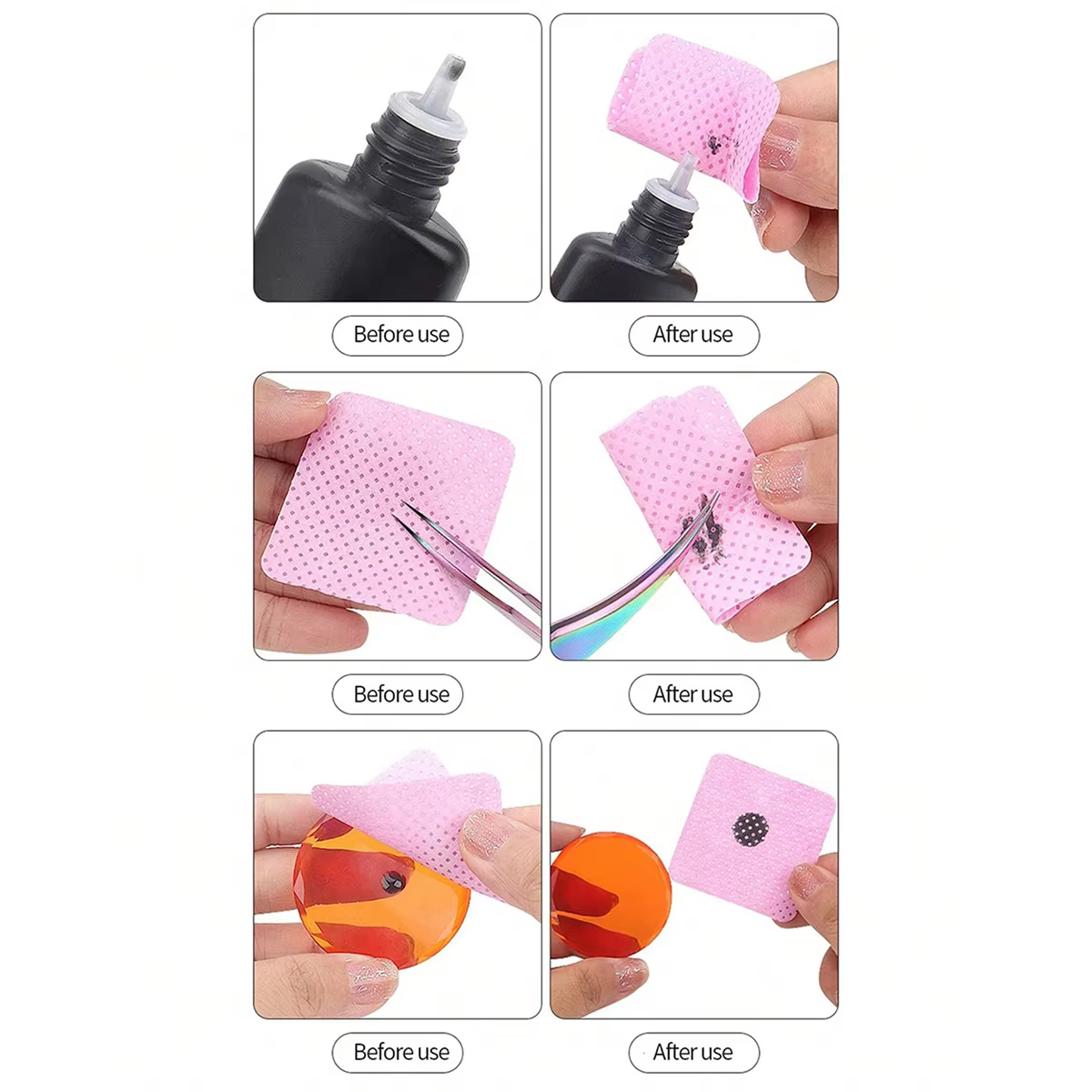 Tampons de coton non pelucheux lingettes dissolvant de vernis à ongles outil de nettoyage