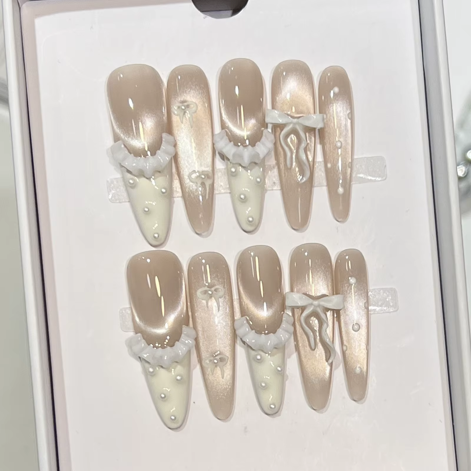 Faux ongles de danseuse de Ballet avec jupe à nœud