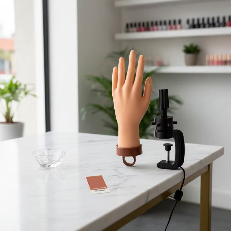 Main Artificielle Flexible et Réglable pour Nail Art – Modèle Prothétique en Plastique pour Pratique