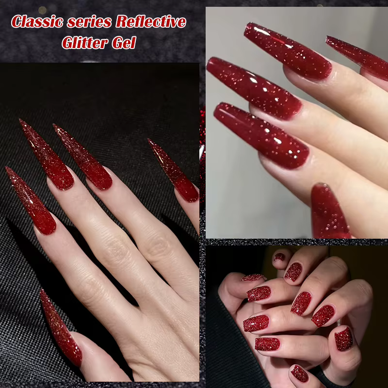 Vernis à ongles gel réfléchissant argenté 8ml