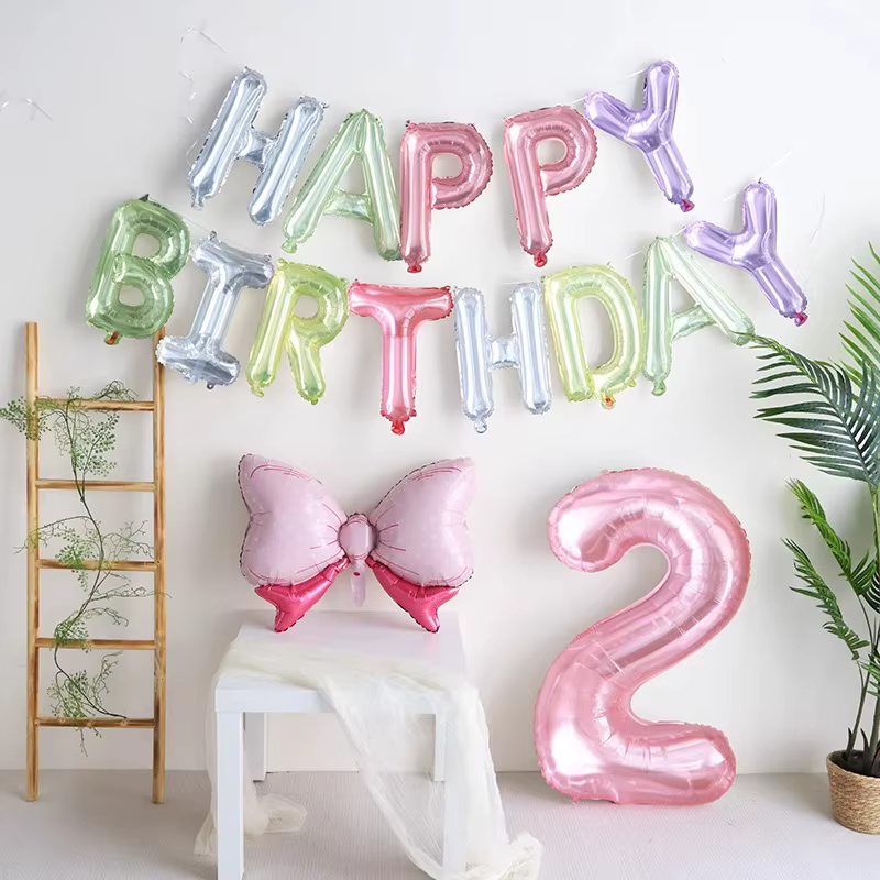 Ballon numérique en gelée de cristal violet/bleu/rose, 32 pouces, 1 pièce, décor de fête d'anniversaire pour enfants, accessoires de photographie, fête surprise pour adultes