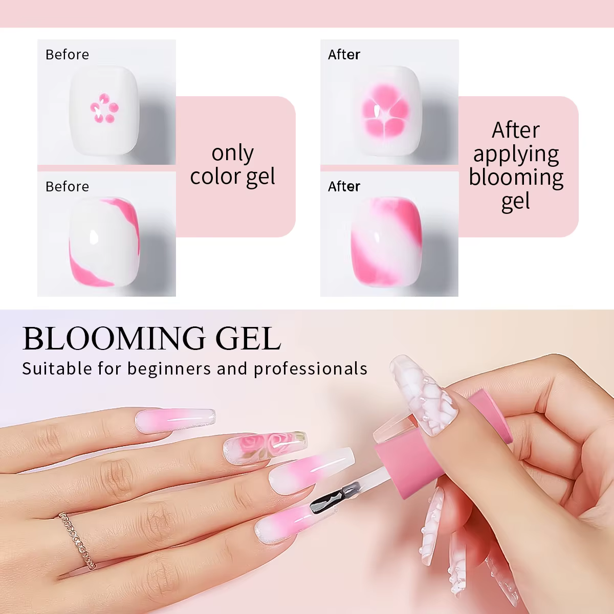 Gel transparent Hassleless 15 ml pour effet dégradé — Créez des motifs d'ongles style encre | Séchage UV/LED et